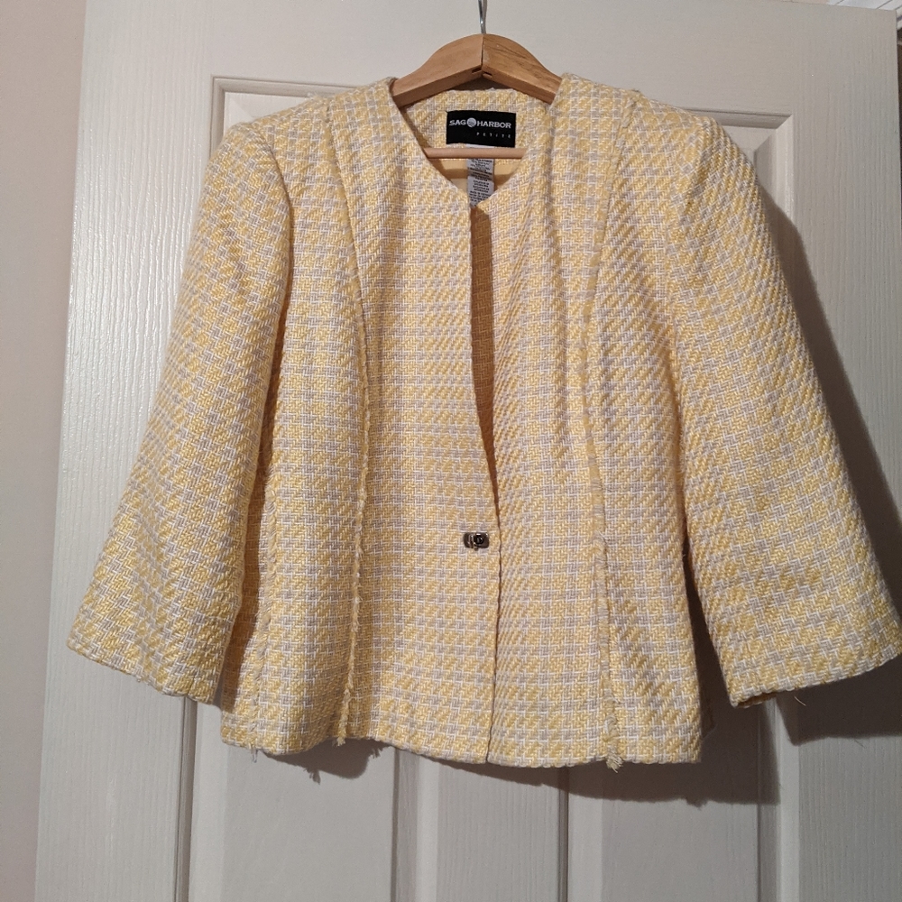 Sag Harbor Yellow tweed blazer jacket trending